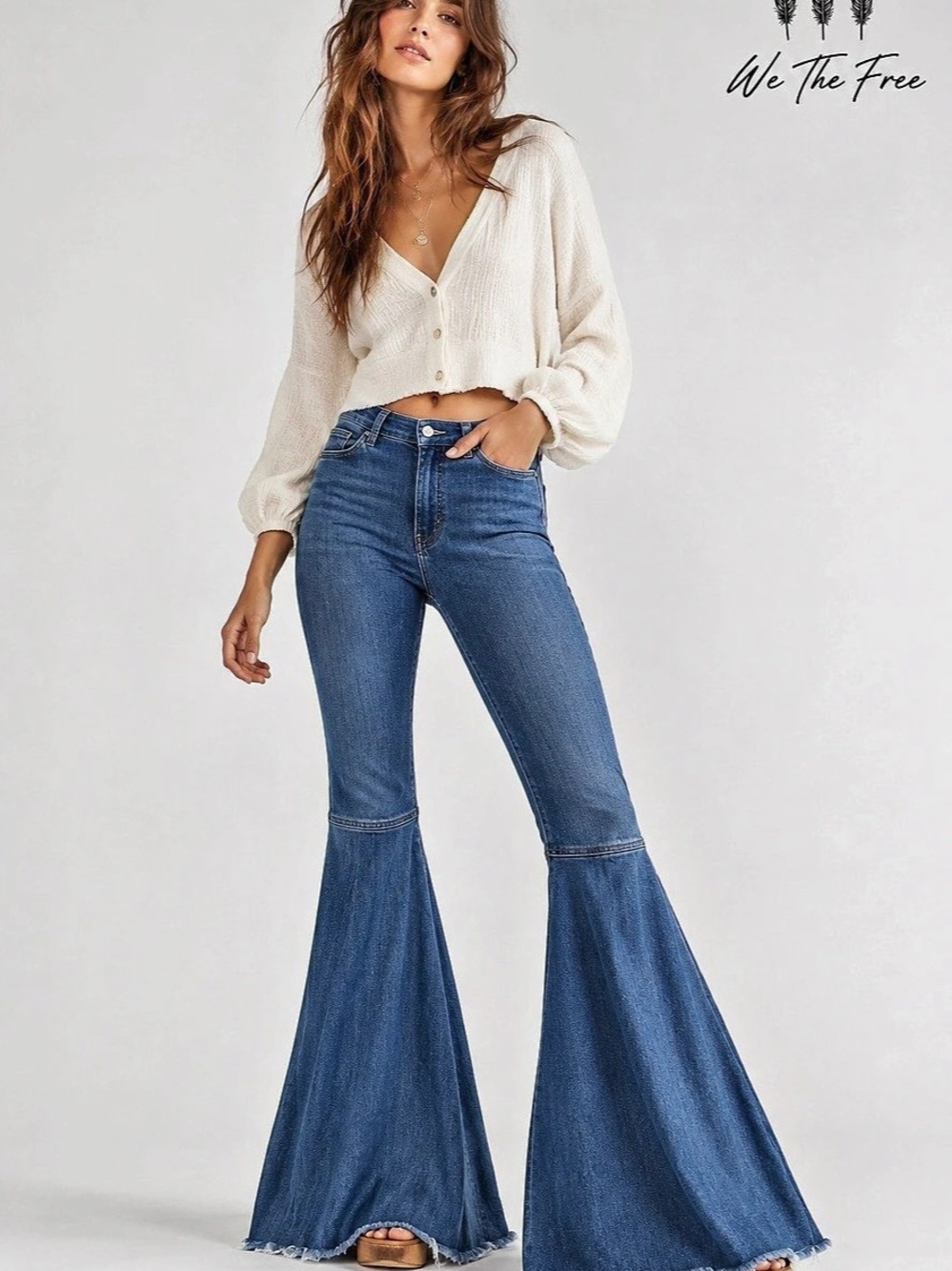 Free People Just Float On Flare Jeans Flare Jeans in Blue Waist 27 Like New